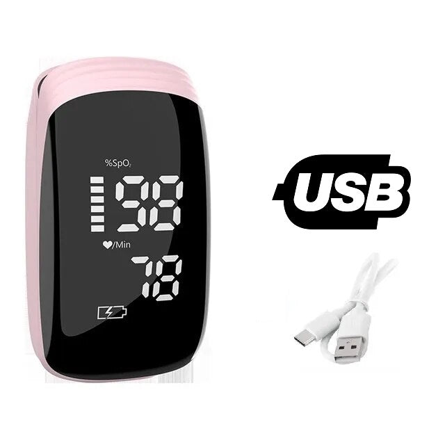 Professionelles Pulsoximeter / Fingersättigungsmessgerät mit LED-Bildschirm, wiederaufladbar über USB